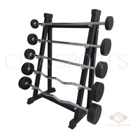 Vertical Barbell Rack 5 Tier Fixed Barbells Storage Holder Weightlifting Stand Olympic EZ Bars Weigh