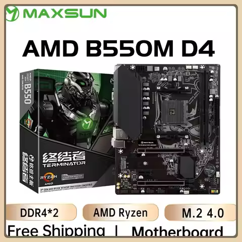 MAXSUN Mainboard B550M AMD Gaming Motherboard DDR4 M.2 Supports Ryzen 3000 4000 5000 CPU AM4 socket 