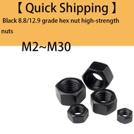 【 Quick Shipping 】 Black 8.8/12.9 grade hex nut high-strength nuts M2~M30