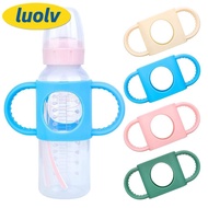 LUOLV Silicone Bottle Handles, Hands Free Feeding Easy Grip Baby Bottle Holder,  Universal Narrow De