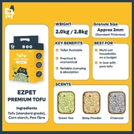 【1 Carton】EZPET  Mixed Tofu Cat Litter Pasir Kucing Tofu Cat Litter Toilet Kucing Toufu Cat Sand To 