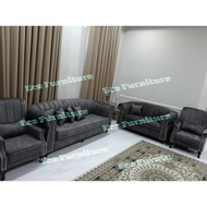 High Class Chesterfield Sofa Velvet Sofa 2 Seater 3 Seater 2xWing Chair