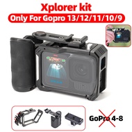 Xplorer Grip Kit For Gopro Hero 13 12 11 10 9 Black Action Camera Metal Rabbit Cage Go Pro explorer 