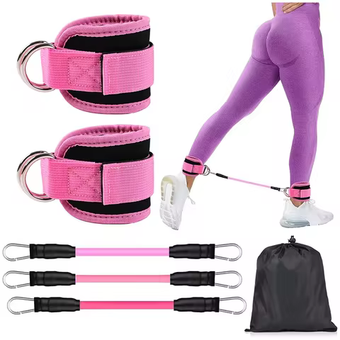 Ankle Straps Resistance Bands Set Fitness Workout Yoga Exercise Equipment Glutes Legs Strength Train