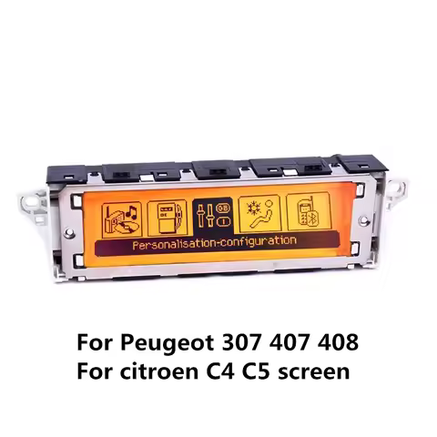 Original Yellow Screen French English USB Bluetooth A/C Menu Display Monitor 12pin for Peugeot 307 2