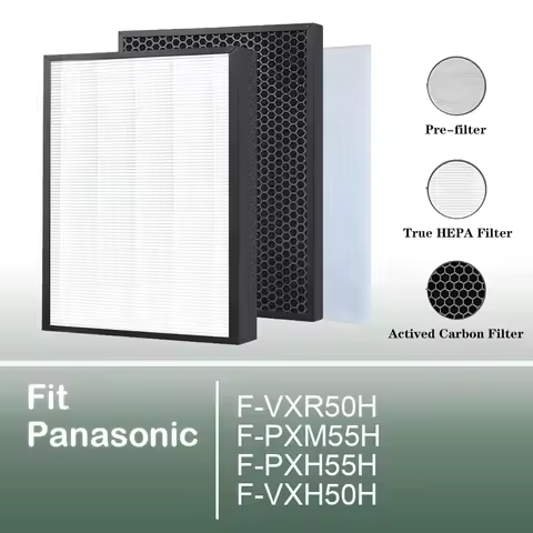 Replacement True HEPA filter and Carbon filter for Panasonic Air purifier F-VXR50H F-PXM55H F-PXH55H