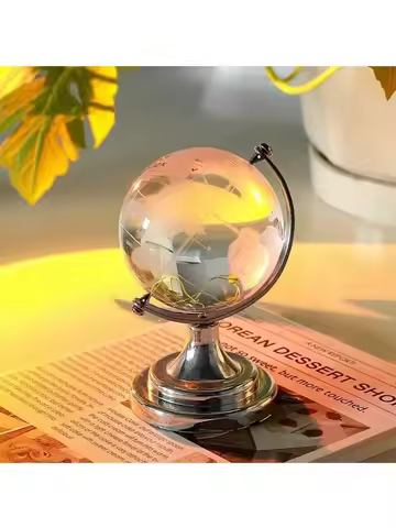 Crystal Globe High Transparency 3D Rotating Crystal Globe Office Living Room Decor, Style Creative D