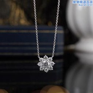 【可開發票】向日葵項鏈 培育鑽 18k白金 經典顯大人工合成鑽石自用劃算dede家