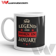 Custom Mug Custom Printed Glass Unique Mug Birthday Gift Mug January Legends Are Born In January 6