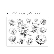 No. 33 0768 Wild Rose Moodtape Silicone Seal Transparent Handbook Supplies Crystal Creation