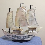 手作精緻超美貝殼帆船 藝術創作 品味擺飾藝品