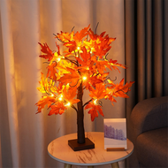 Maple Leaf Tree Lights with 24 LEDs 60cm Light Tree with Autumn Leaves Decoration for Table Autumn