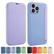 Bằng da nắp gập Silicone lỏng trường hợp đối với Apple iPhone 11 Pro Max x XR XS Max 7 8 cộng với SE