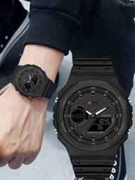Sanda 頂級豪華男士石英手錶,防水運動手錶,雙顯示夜光腕錶