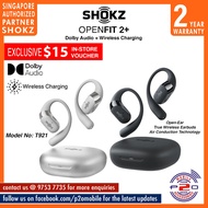 Shokz OpenFit 2+ (Dolby Audio + Wireless Charging) T921-ST Open-Ear Design for Situational Awareness