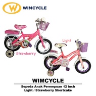 Wimcycle Sepeda Anak Cewek [12 Inch] Strawberry / Light