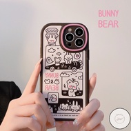 VC Casing iPhone 11 Cute Rabbit Graffiti Iphone Case Compatible for iPhone 14 Pro Max Casing iPhone 13 12 11 Pro Max X