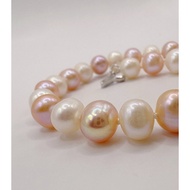 7-8mm white+pink South sea Natural Pearl bracelet 7.5-8" 18KGP