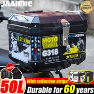 【Large-Capacity 50L】Motorcycle Top Box Top Box For Motorcycle ABS Material Waterproof Durable Univer