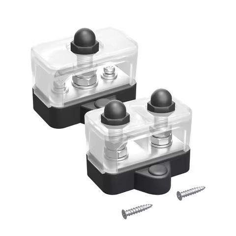 Busbar M6 M8 Post Terminal Studs Battery Junction Block Power Distribution 48VDC 300VAC for Car Boat