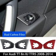 For Audi TT 8N 8J Mk1 Mk2 Mk3 TTRS 2008-2014 Carbon Fiber Car Interior Door Lock Button Cover Trim S
