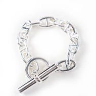 狀況極佳的 HERMES 2023 Chaine d'Ancre MM AG925 13 鏈節銀手鐲/手鍊，法國製造，重 49.36 克。