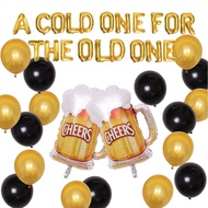 (SG Seller) 40th 50th 60th 70th Birthday Decorations, Black and Gold Birthday Decorations Beer ballo