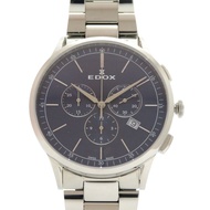 Edox Les Vauberts 計時碼錶 10236 SS 藍色石英錶 藍色錶盤 0756 [二手] EDOX