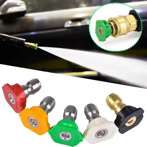 5pcs High Pressure Washer Sprayer Nozzle 0 15 25 40 Degree Water Jet Foam Spray Nozzles Washer Jet A
