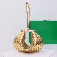 ETN2 Ready Stock BV Woven Female Bag Small Golden Ball turn Spring New Style Dumpling Type Underarm 