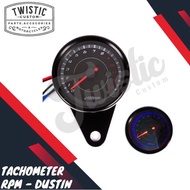 SPEEDOMETER TACHOMETER RPM METER ANALOG DUSTIN MOTORCYCLE CUSTOM UNIVERSAL ORIGINAL