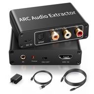 HDMI ARC Audio Extractor 4K@60Hz, 192KHz HDMI ARC Audio Adapter Converter Splitter to Optical TOSLIN