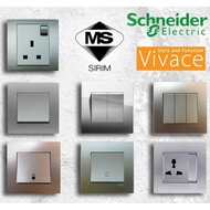 Schneider Vivace Switches Silver KB15 KB31/1 KB32/1 KB31D20NE ALKBUMINIUM SILVER