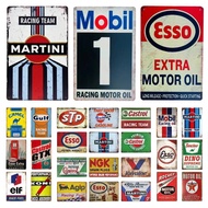 Vintage-Style Motor Oil Gas Signs - Esso STP Iron Painting Plaques | Charming Decor for Cafe & Man C