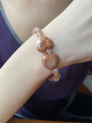 愛心珊瑚玉櫻花瑪瑙手鍊手串