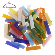 [deevoka] 70Pieces Rectangle Shape Glass Mosaic Tiles for DIY Flower Pot Craft 10x40mm