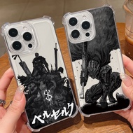 Anime Berserk Casing for iPhone 16 15 14 Plus 13 12 11 iPhone16 Pro Max X Xs XR Clear Soft Anti-fall