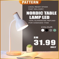 [FREE BULB] Nordic Table Lamp LED Eye Protection Desk Reading Modern Bedside Desk Lamp Plug-in INS S