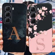 For Infinix Hot 50 4G Casing X6882 Silicone Cover Fashion A Z Letters Soft TPU Phone Case For Infini