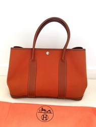 Hermes Garden Party 36 Canvas Orange Handbag