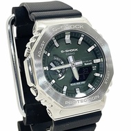 Casio G-Shock 手錶，金屬錶殼，GBM-2100A-1A3JF，指針/數位雙顯 2100 系列 5729，樹脂錶帶，綠色，卡西歐 G-SHOCK，八角形錶盤，太陽能動力，移動互聯，指針/數