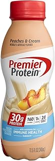 Premier Protein Shake, Peaches & Cream, 30g Protein, 1g Sugar, 24 Vitamins & Minerals, Nutrients to 
