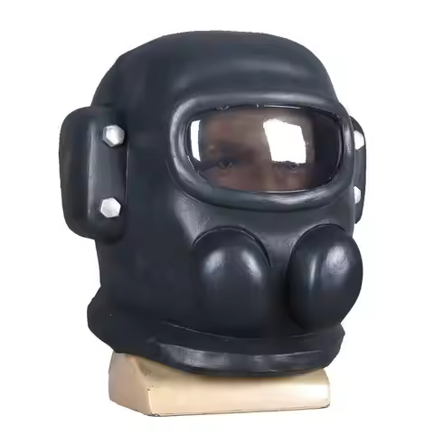 Game Lethal Company Gas Mask Full Head Latex, Gas Helmet Funny Cosplay Headgear Party Costume Prop, 