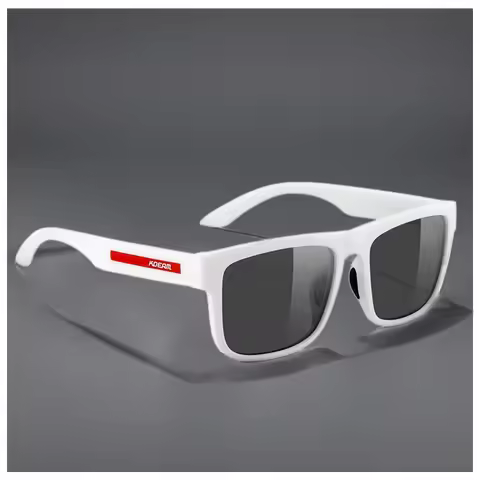 2024 KDEAM New Polarized Sunglasses For Men White Frame UV400 Protection Lens Black Driving Sun Glas