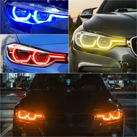Brightly 2017 Blue F30 F31 LCI Amber Yellow Angel Eyes For 2016 2018 BMW 3 Series 320i 340i 330i 328