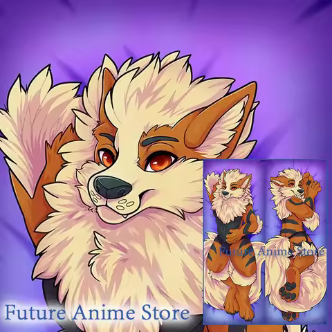 Dakimakura Anime Arcanine Furry Double-sided Print Life-size Body Pillow Case