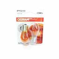 Genuine German OSRAM PY21W Car Turn Signal Light Bulb (12V) - BAU15S Offset Tail