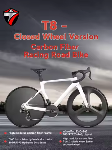 TWITTER T8 Closed Wheel EVO TX Wireless 24S Road Bike Adult 105/R7120-24S Carbon Fiber Bicycle 700x2