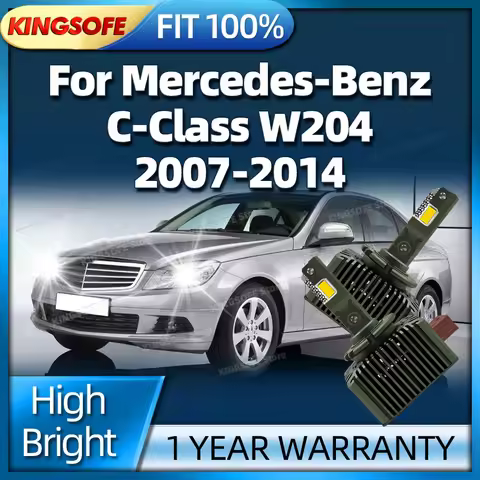 2Pcs LED Headlights Canbus 50000LM D1S Auto Bulbs Car Lamp Xenon For Mercedes Benz C Class W204 2007