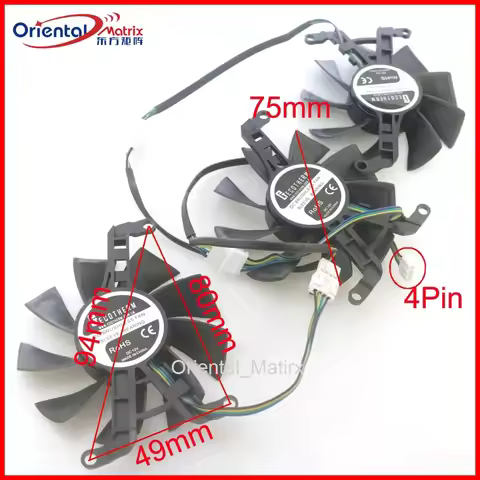 3pcs/Lot DC BRUSHLESS Fan GFY08010E12SPA 75mm 4Pin For ZOTAC RTX3060 RTX3060ti LHR 12GB X-GAMING G O